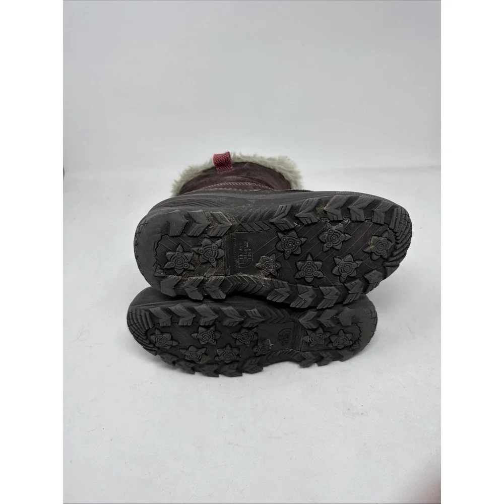 The North Face Boots Girls Youth 4 Snow Winter Shearling Brown Rubber  Pull On